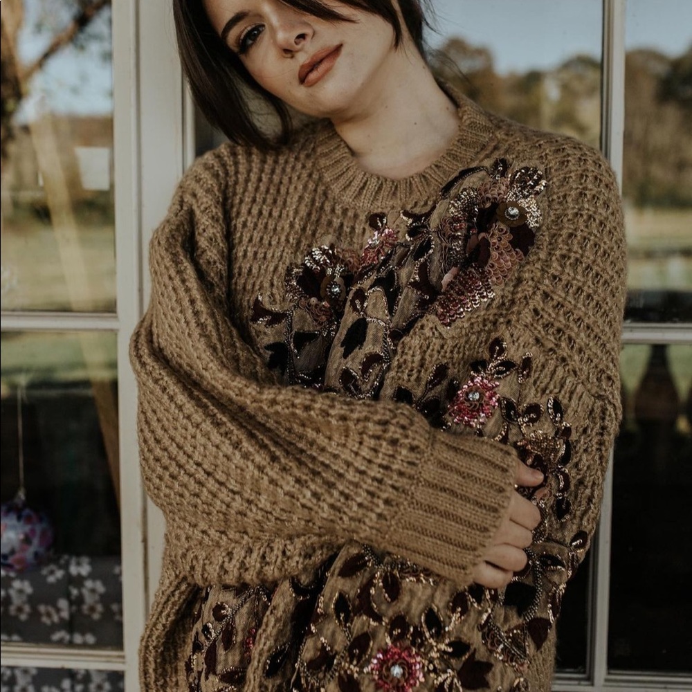 Zara Sequin Sweater in a size Medium